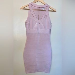 Pink Herve Leger inspired dress.